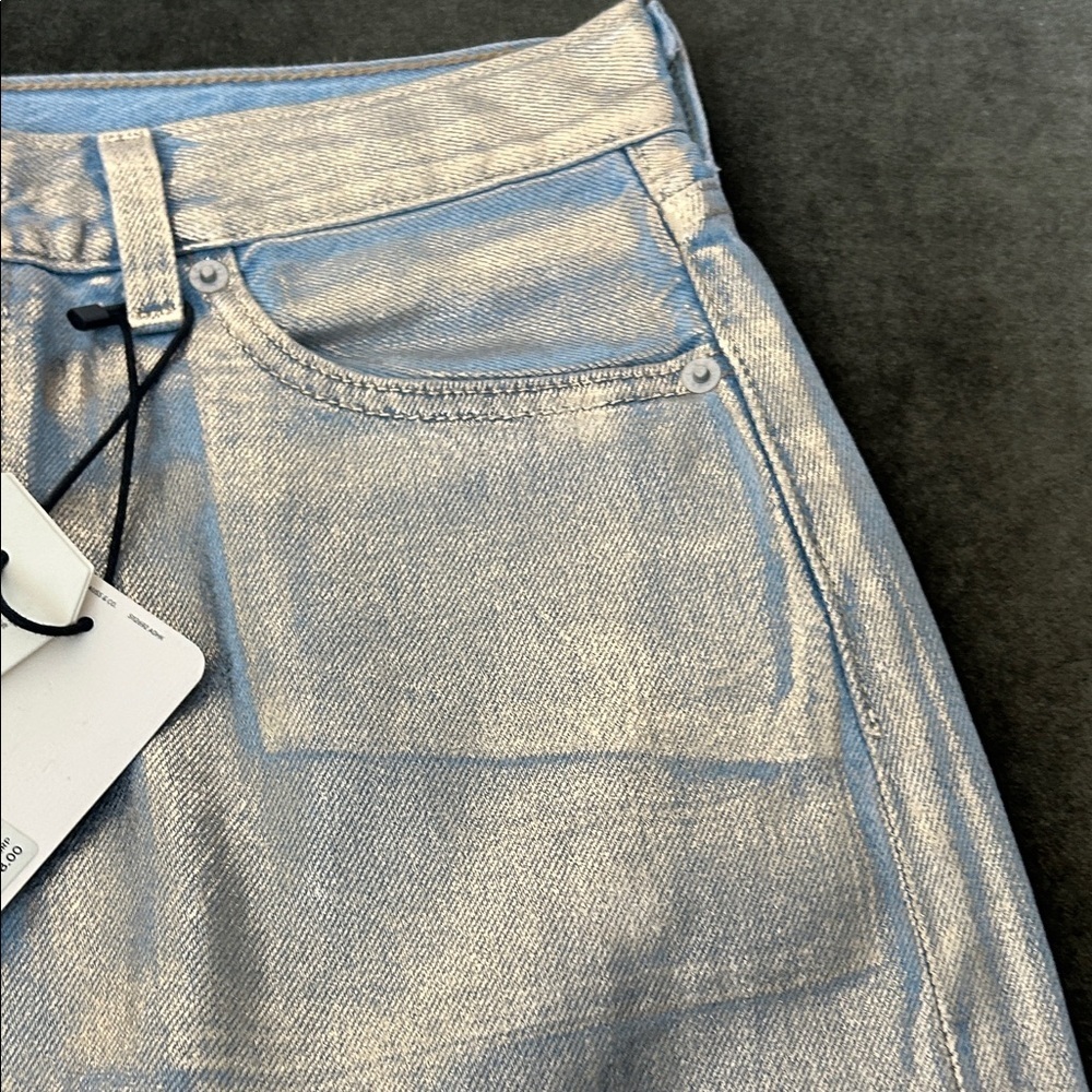 Levi's silver coated denim pencil skirt - Picture 6 of 11